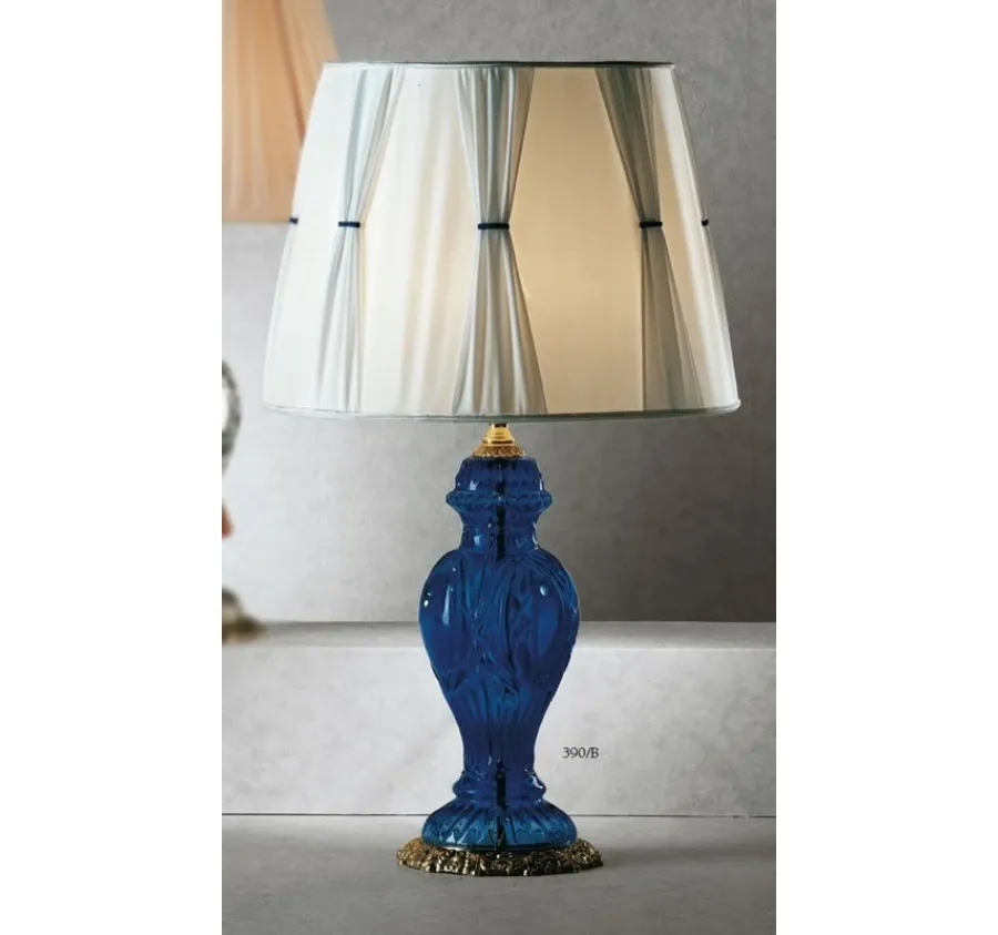 obrazek 1 Lampa stołowa z kryształem florenckim „imbir blu” - Il Paralume Marina