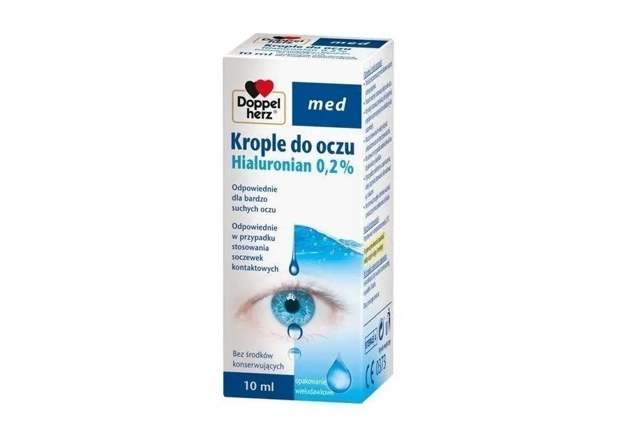 obrazek 1 Doppelherz Med, Nawilżające krople do oczu z 0,2% hialuronianem sodu 10 ml DOPPELHERZ