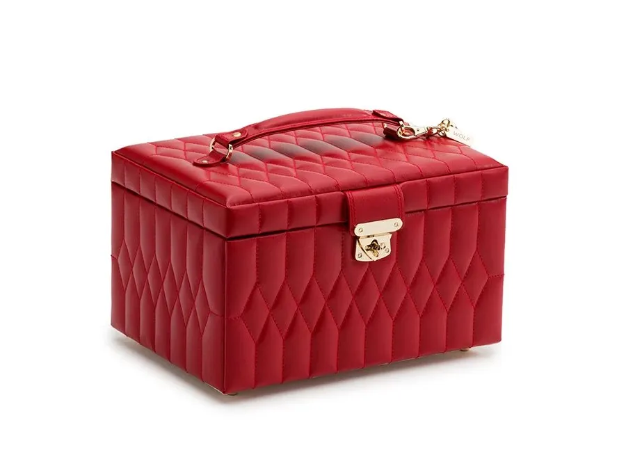 obrazek 3 Stylowy pojemnik na biżuterię z przegródkami Caroline Medium Red