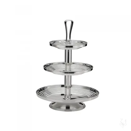 Picture Beautiful, stylish three-tier silver-plated dessert stand - Zaramella Argenti