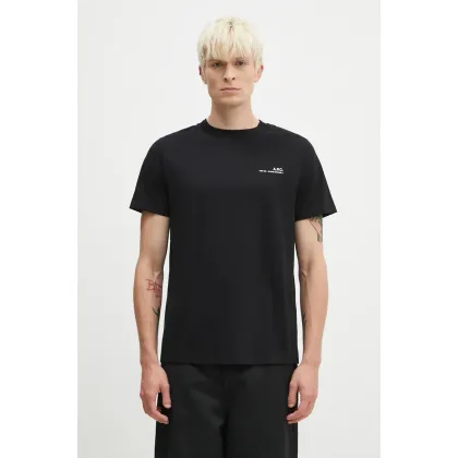 Zdjęcie A.P.C. t-shirt bawełniany Standard Item Gots męski kolor czarny z nadrukiem COHBO-M26404