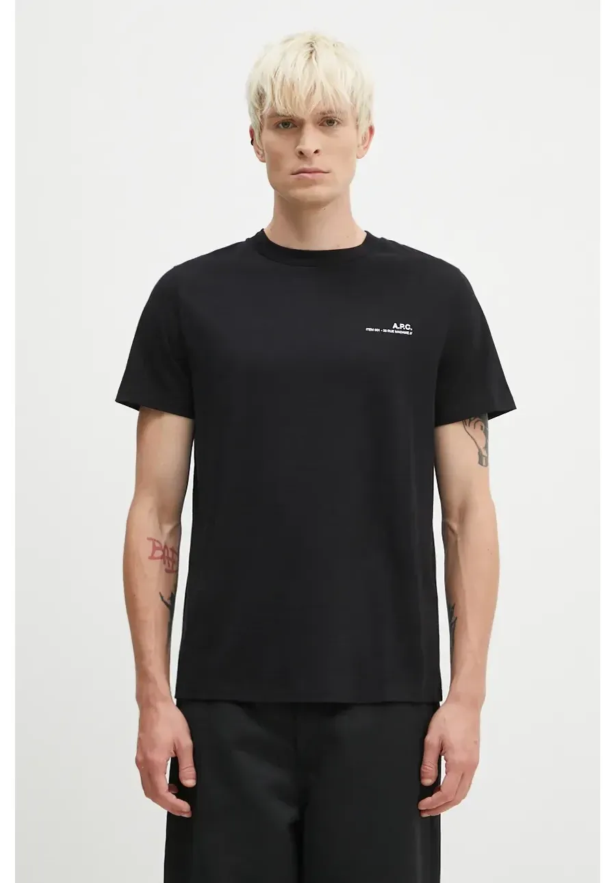 obrazek 1 A.P.C. t-shirt bawełniany Standard Item Gots męski kolor czarny z nadrukiem COHBO-M26404