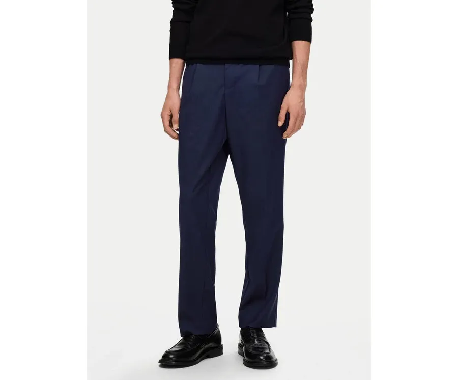 obrazek 1 Selected Homme Spodnie materiałowe 16094358 Granatowy Tapered Fit