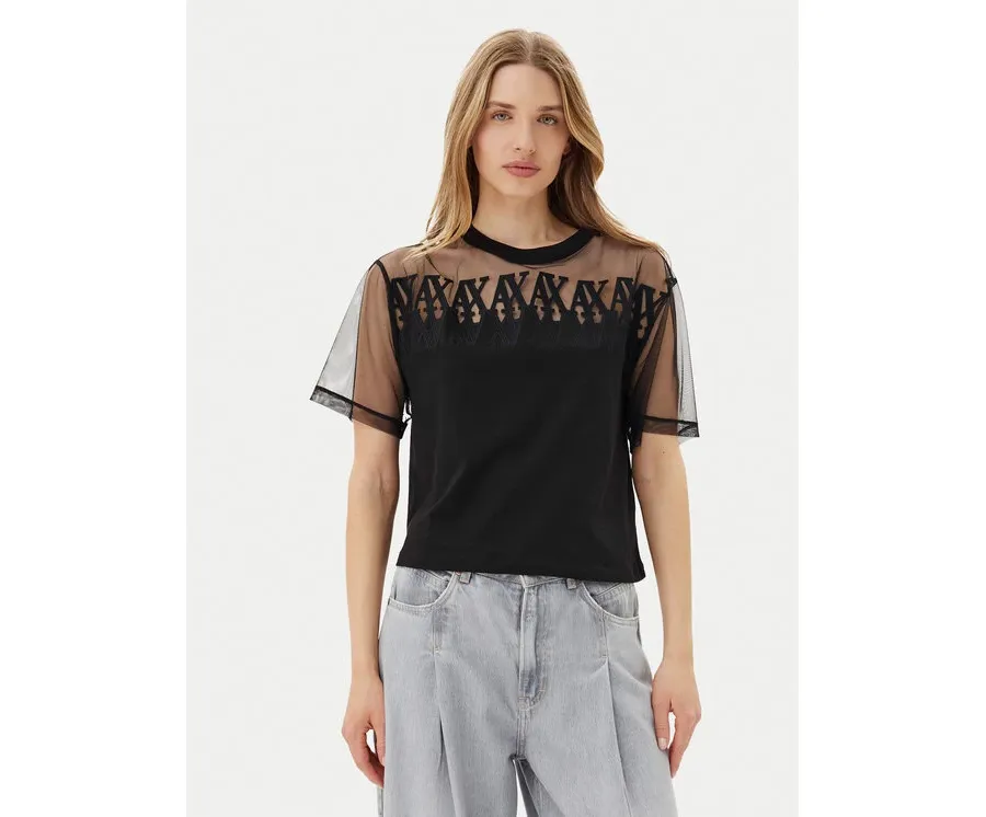 obrazek 1 Armani Exchange T-Shirt XW000516 AF10359 UC001 Czarny Cropped Fit