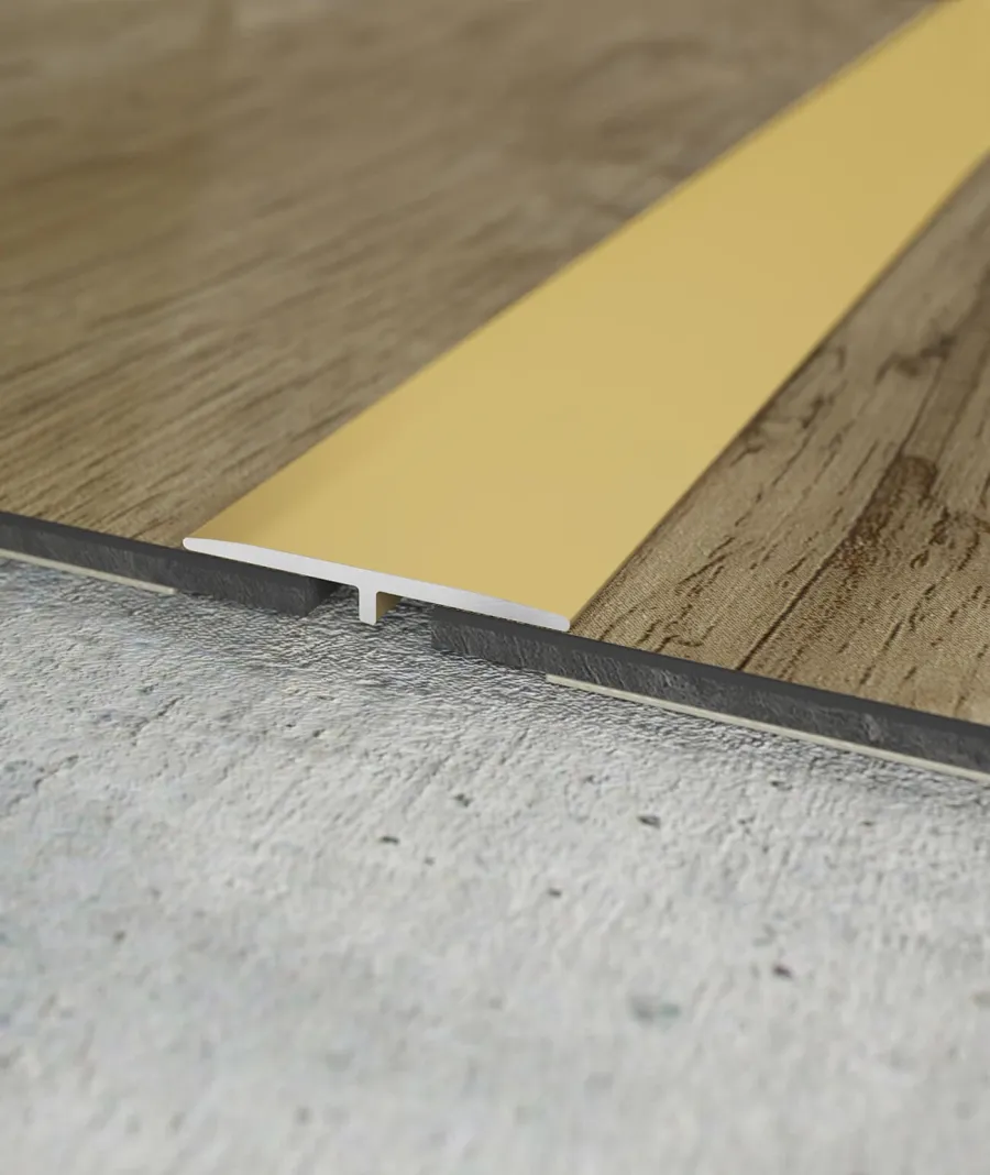 obrazek 1 200 x 2,5 x 0,1 cm Minileiste - (złoty) - Minimalistyczna listwa aluminiowa łączeniowa międzypodłogowa - UL25X2-05