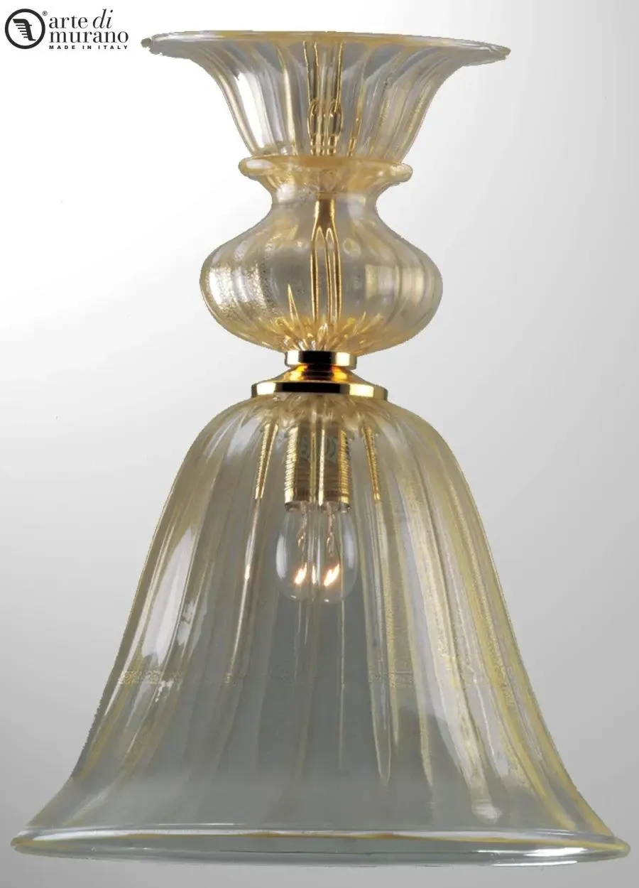 obrazek 1 Gustowna lampa wisząca w kształcie dzwonu ze szkła Murano