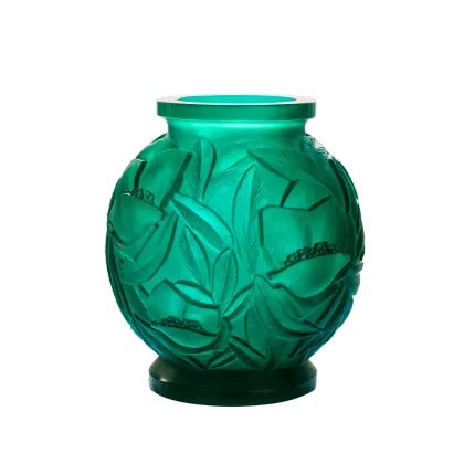 Zdjęcie Wyjątkowy wazon o okrągłym kształcie i oryginalnym zdobieniu - Daum