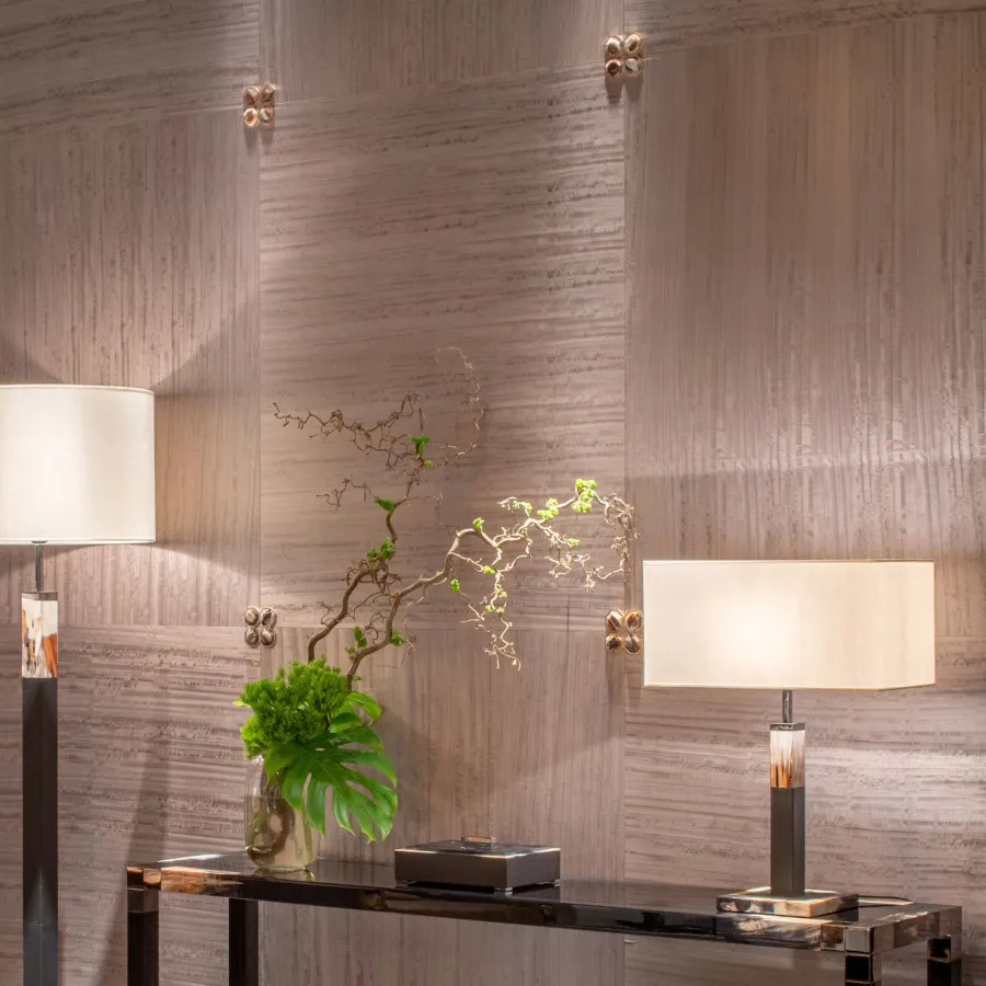picture 1 Paneling made of eucalyptus wood and gilded brass 24k - Arcahorn