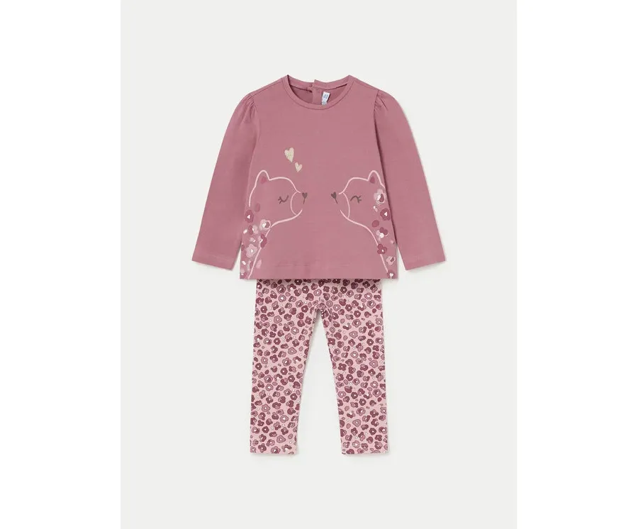 obrazek 1 Mayoral Komplet bluzka i legginsy 2714 Różowy Regular Fit