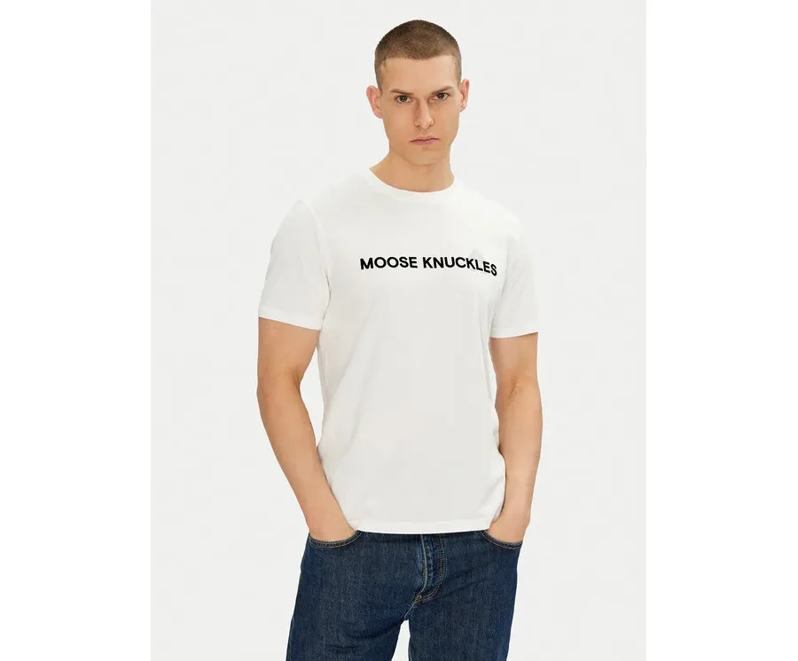 obrazek 1 Moose Knuckles T-Shirt Conway M15MT760 Écru Regular Fit
