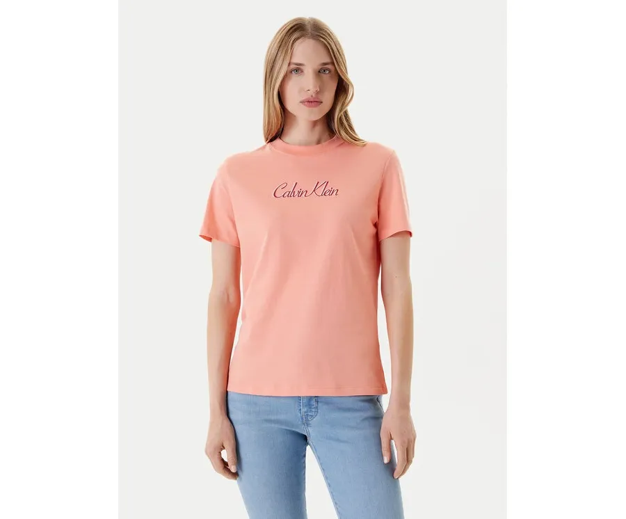 obrazek 1 Calvin Klein Jeans T-Shirt Classic Logo LV047C854G Pomarańczowy Regular Fit