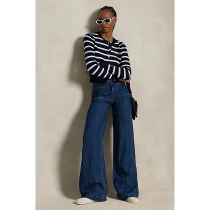 Zdjęcie Polo Ralph Lauren jeansy z domieszką lnu high waist 211959040