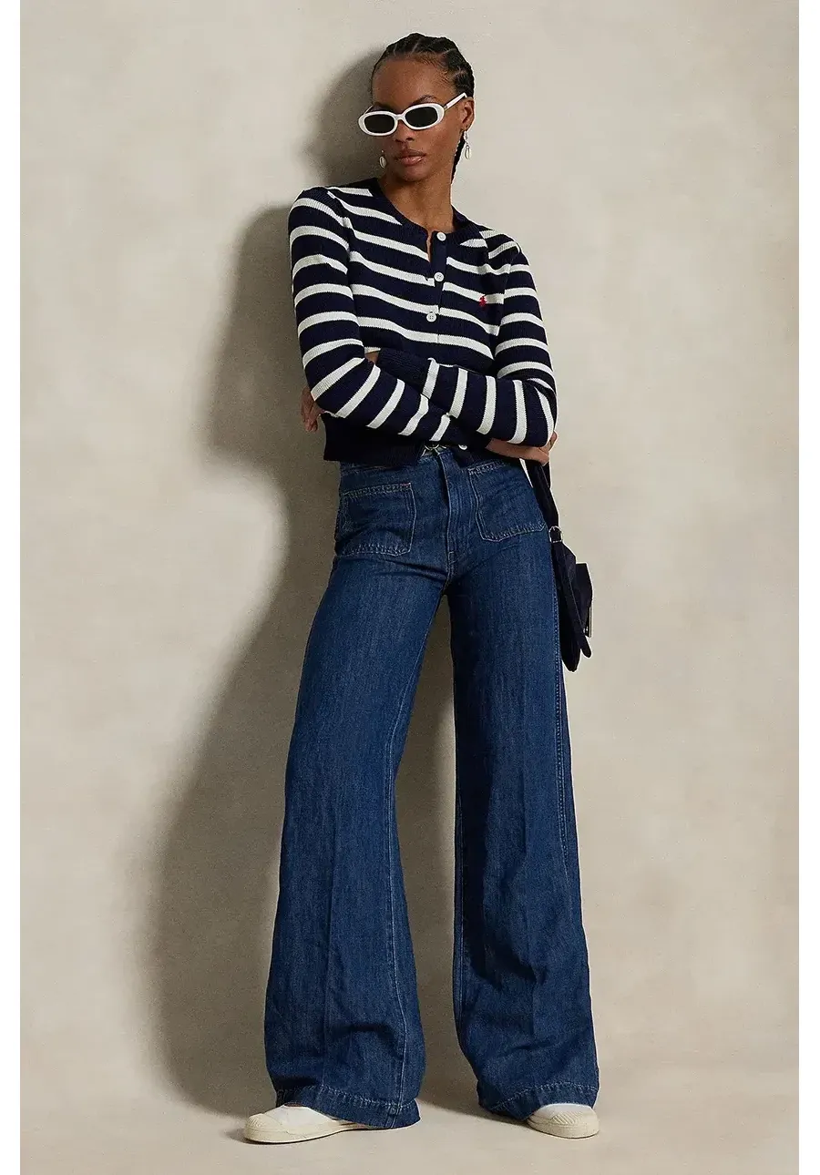 obrazek 1 Polo Ralph Lauren jeansy z domieszką lnu high waist 211959040