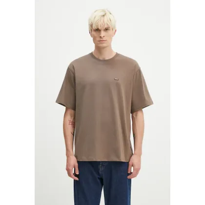Zdjęcie Dickies t-shirt bawełniany Clancy Heavyweight Tee męski kolor brązowy z nadrukiem DK0A4Z4L