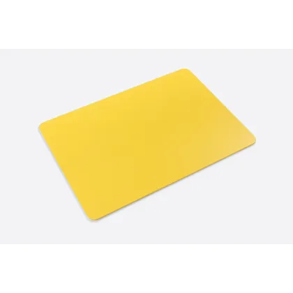 Picture A stylish double-sided leather pad in cedar yellow and white in a rectangular form - perfect for the office