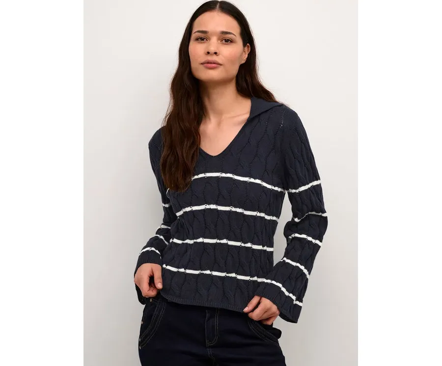 obrazek 1 Cream Sweter Crpano Knit 10611644 Granatowy Regular Fit