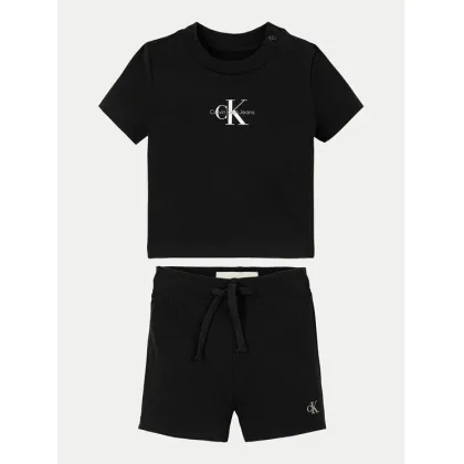 Zdjęcie Calvin Klein Jeans Komplet t-shirt i spodenki Monogram Logo IN0IN00319 Czarny Regular Fit