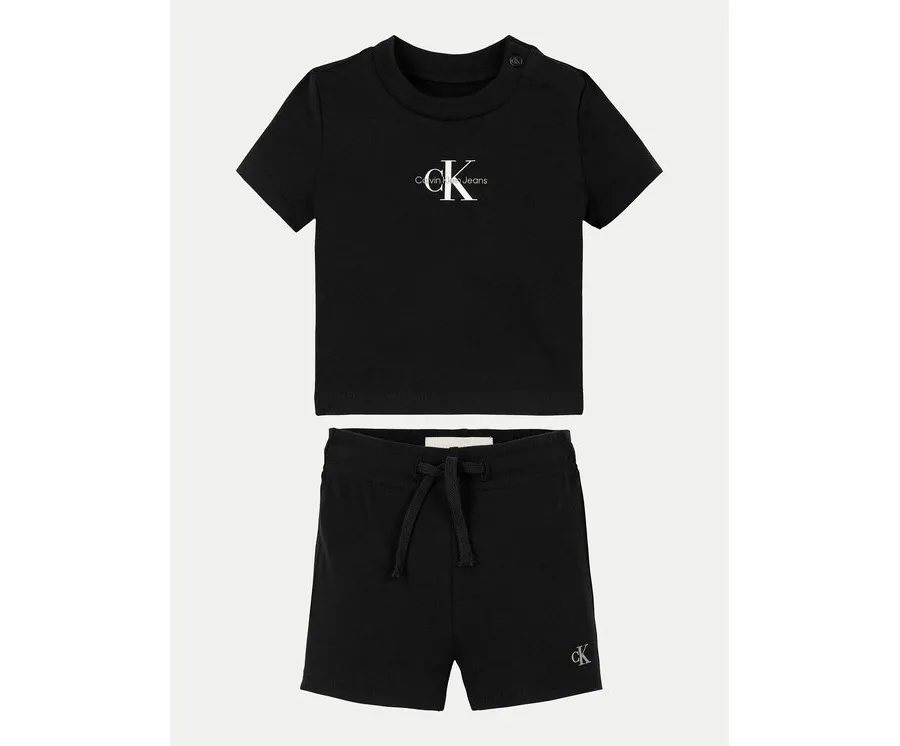 obrazek 1 Calvin Klein Jeans Komplet t-shirt i spodenki Monogram Logo IN0IN00319 Czarny Regular Fit