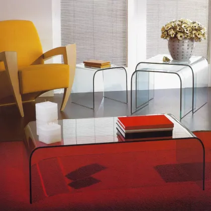 Picture A unique set of three glass coffee tables for the living room - La Vetreria