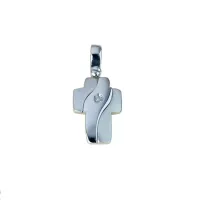 Zdjęcie Piękny błyszczący i satynowy krzyż o śr.ct.0,01 wym.17x12mm.