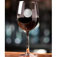 Picture Wine glass with a decorative letter