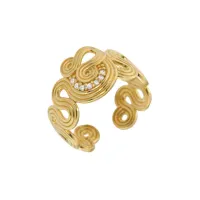 Picture A unique ring in 18-carat gold-plated silver with white zircons