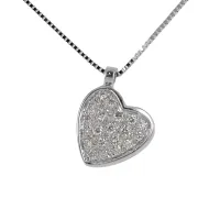 Picture Necklace with a heart-shaped pendant with diamonds