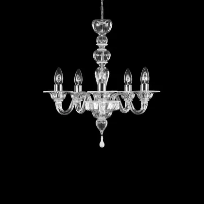 Zdjęcie Gustowny włoski szklany żyrandol ze szkła murano - wykonany ręcznie