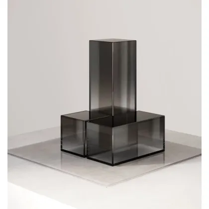 Zdjęcie Stylowy zestaw pudełek dekoracyjnych Zenith - szkło kryształowe, lustrzane wykończenie