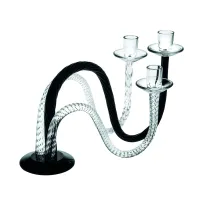 Zdjęcie Kryształowy świecznik z trzema ramionami – jednym czarnym ramieniem z kolekcji Roots - Vista Alegre