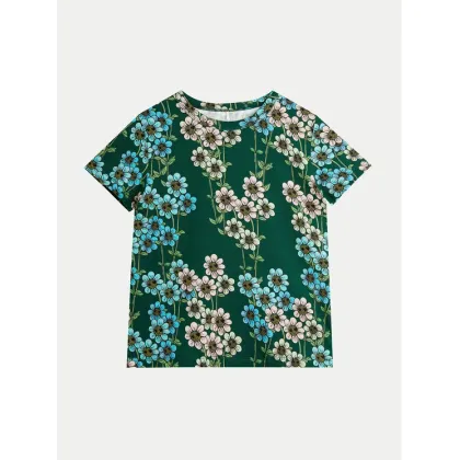 Zdjęcie Mini Rodini T-Shirt Daisys 2472013575 Zielony Regular Fit MINI RODINI