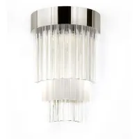 Zdjęcie Stylowy kinkiet z oświetleniem LED z przezroczystymi i piaskowanymi trójścianami ze szkła Murano - Il Paralume Marina