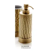 Picture Hammered brass soap dispenser with a polished finish - Il Paralume Marina