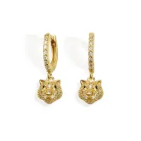 Picture Silver earrings plated with 18-carat gold and white zircons