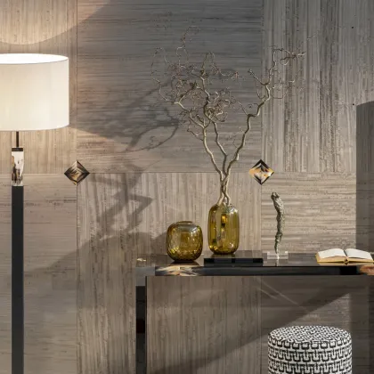 Zdjęcie Boazeria z drewna eukaliptusowego z intarsjami z rogu – Arcahorn