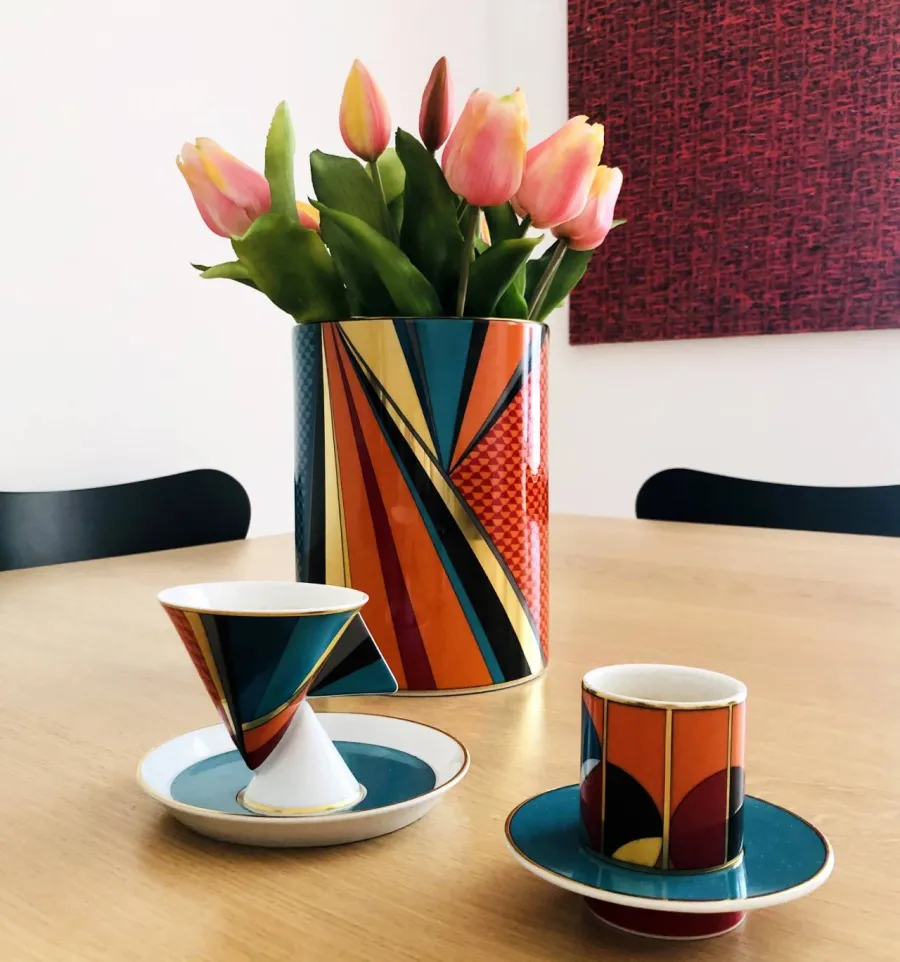 obrazek 2 Porcelanowa filiżanka do kawy ze spodkiem Futurismo