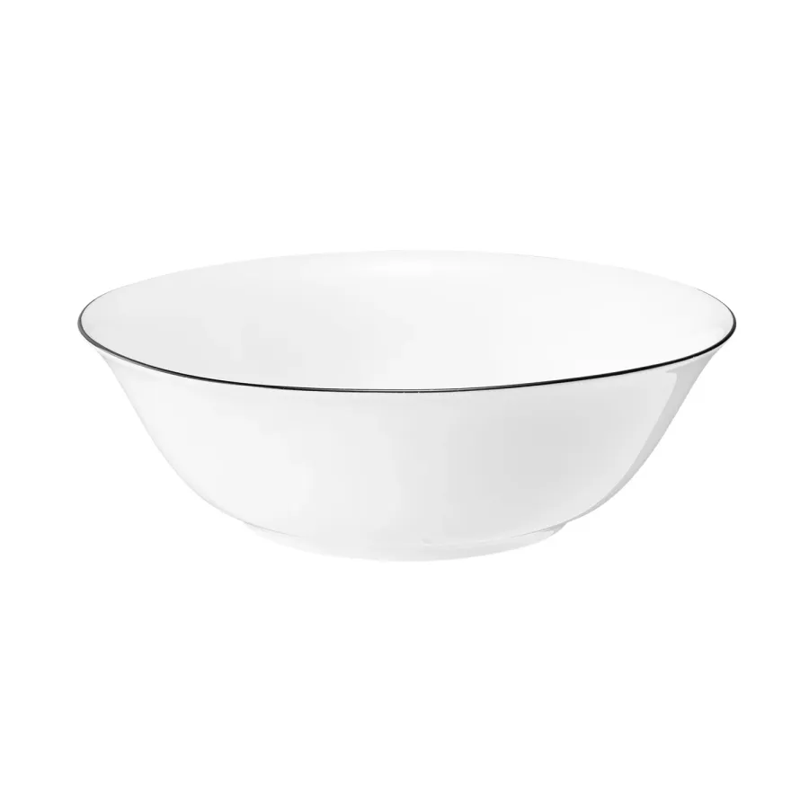 obrazek 1 Biała klasyczna średnia miska z porcelany zdobiona czarną obwódką – Tettau