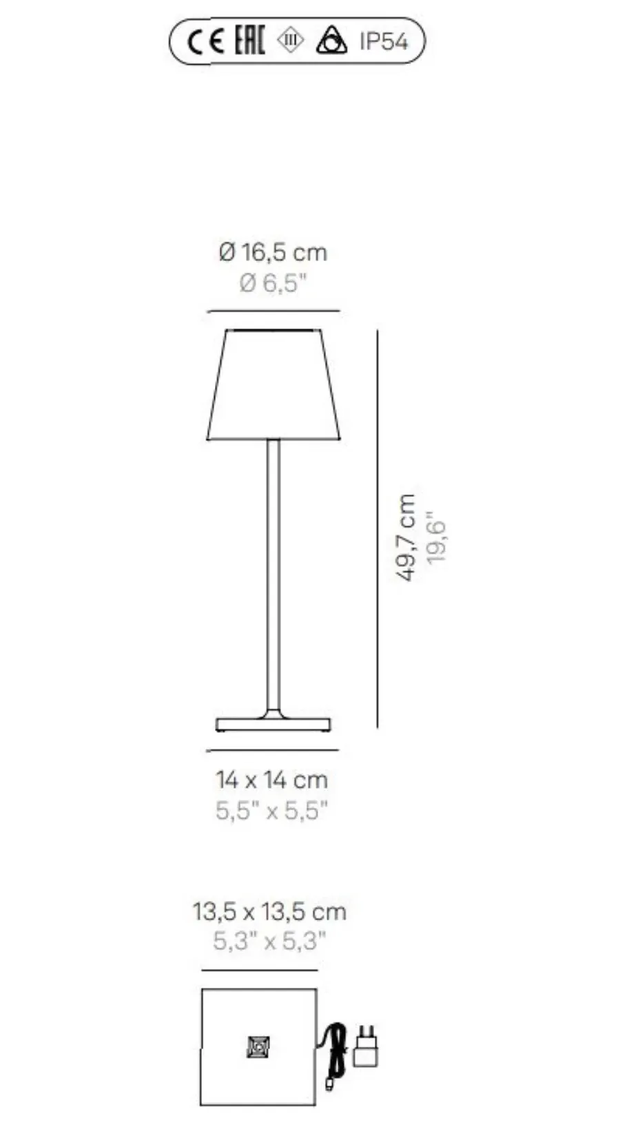 obrazek 2 Wysoka włoska lampa stołowa Poldina 49,7 cm