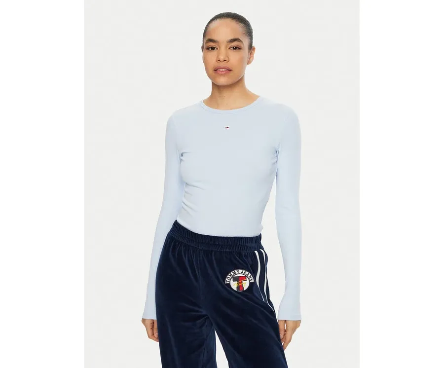 obrazek 1 Tommy Jeans Bluzka Essential DW0DW17387 Błękitny Slim Fit