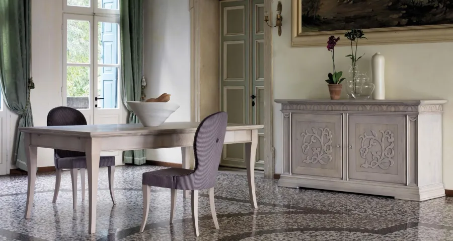 picture 1 Italian rectangular extendable table with saber legs for the living room - Cantiero