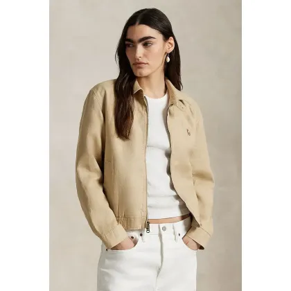 Zdjęcie Polo Ralph Lauren kurtka lniana kolor beżowy przejściowa 211938915