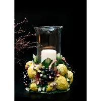 Picture Decorated Italian candlestick with an autumn motif