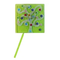 Picture Tree wall clock in the style of Gustav Klimt in green