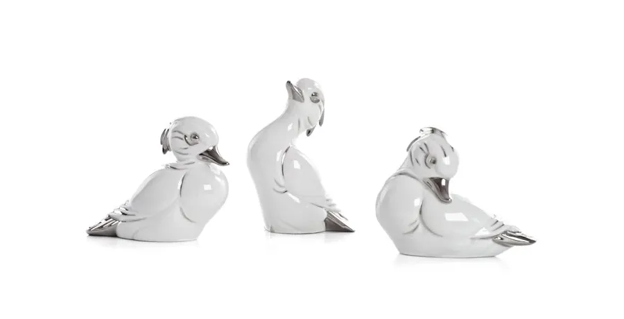 obrazek 1 Porcelanowa figurka kaczki wyginającej szyję esowato