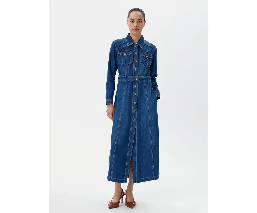 obrazek 1 Luisa Spagnoli Sukienka jeansowa Pagella 541651 Niebieski Regular Fit