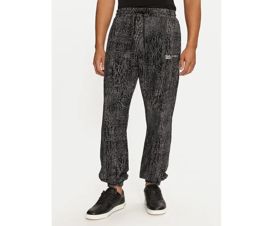 obrazek 1 Karl Lagerfeld Jeans Spodnie dresowe 246D1005 Czarny Regular Fit
