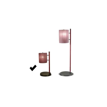 Zdjęcie Nowoczesna lampa stołowa z metalu, niklu i skóry - Ulivi Salotti