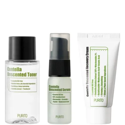 Zdjęcie PuritoCentella Unscented Mini Kit Zestaw Mini Kosmetyków z Wąkrotą Azjatycką