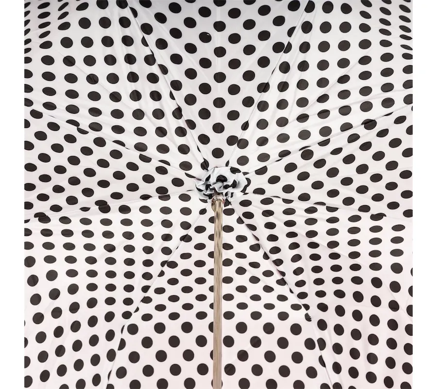 obrazek 4 Piękny nowoczesny czerwony parasol damski w czarne kropki – Pasotti