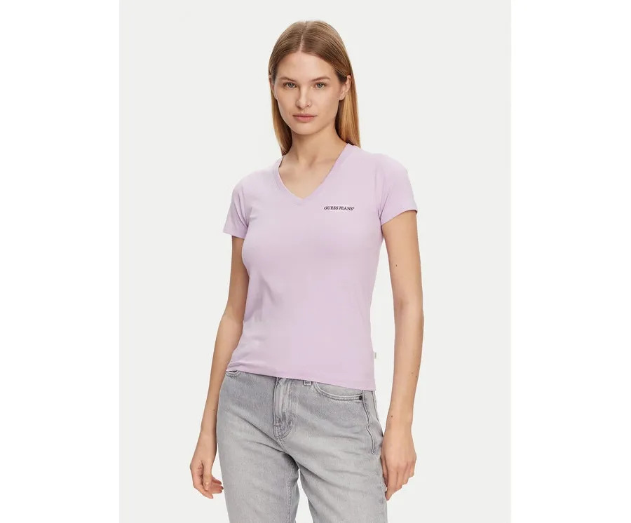 obrazek 1 Guess Jeans T-Shirt W4YI23 J1314 Fioletowy Slim Fit